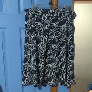 Talbots Black and White Floral Mini Skirt